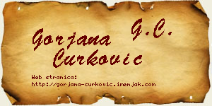 Gorjana Ćurković vizit kartica